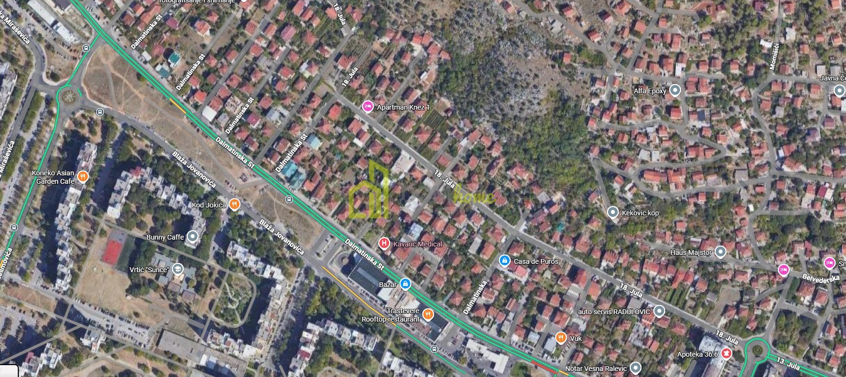 Urbanizovan plac 404m2, Dalmatinska